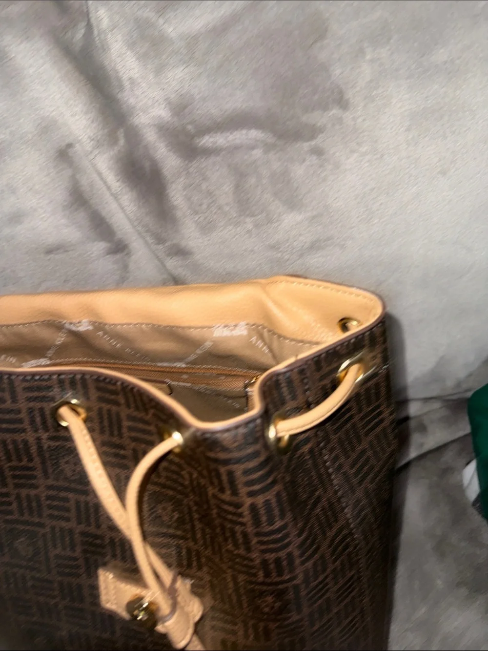 Brown Monogram Backpack with Tan Trim
